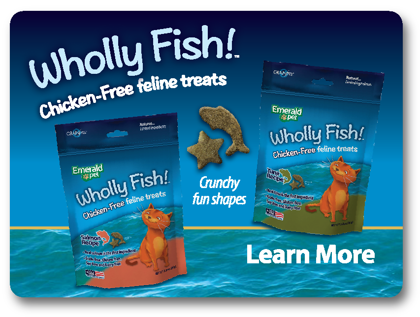 What's New: Wholly Fish, chicken free feline treats