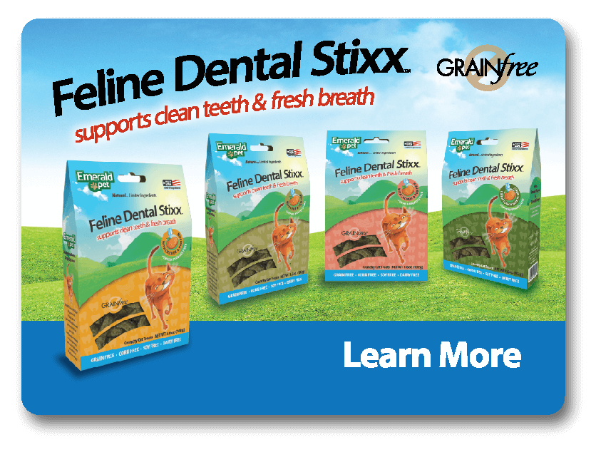 What's New: Feline Dental Stixx, supports clean teeth and fresh breath
