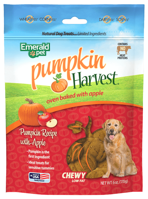 Pumpkin Harvest Treats, oven baked with apple, front packaging