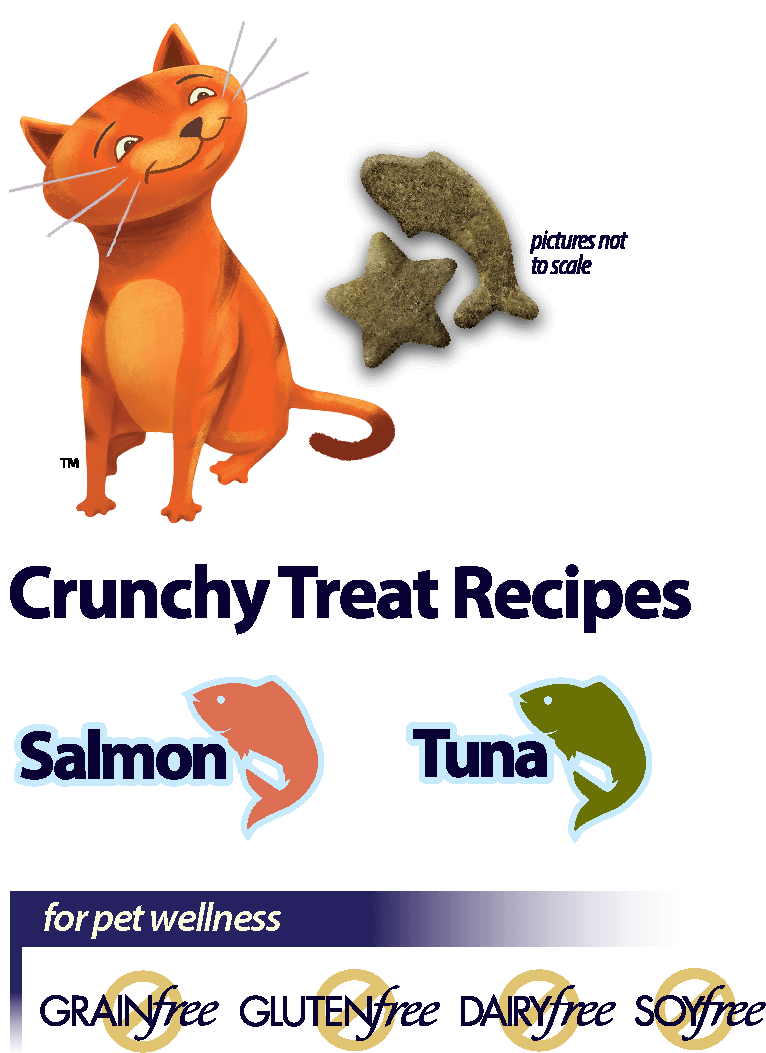 Wholly Fish crunchy treat recipes for Salmon and Tuna.