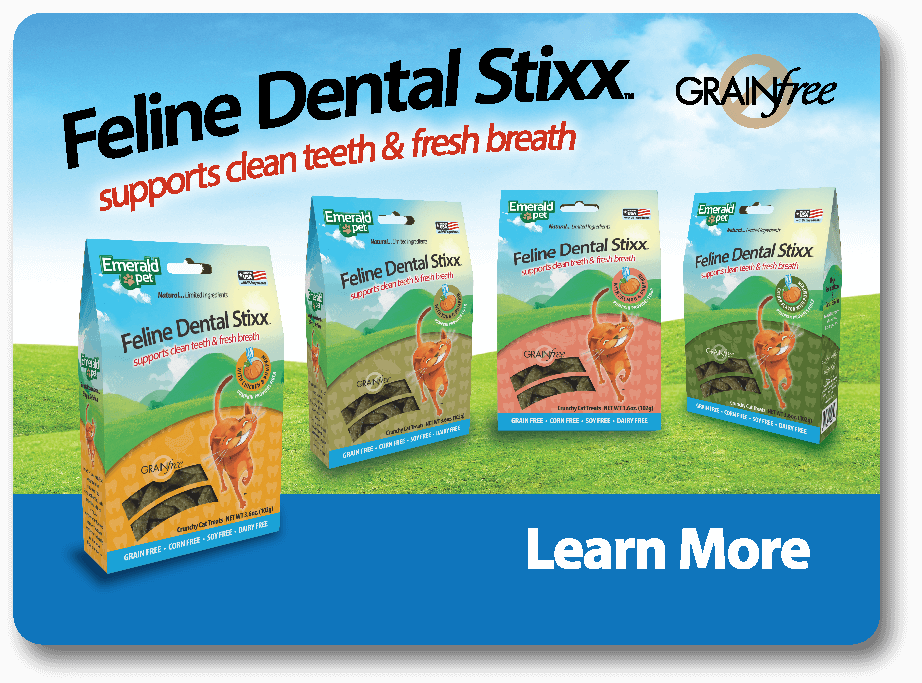 Feline Dental Stixx promotional panel.